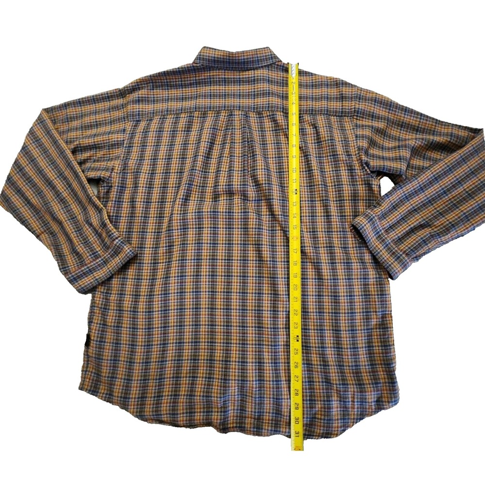 Patagonia Organic Cotton Shirt Men's Large Brown Striped Button Up Long Sleeve - Picture 6 of 8